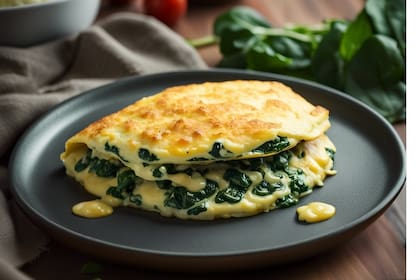 Este omelette de huevo, espinaca y queso es la combinación rápida y saludable para sumar más proteína a la dieta diaria