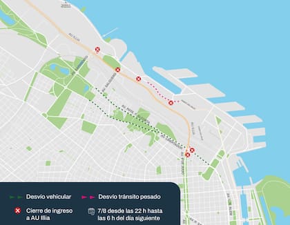 Este viernes 7 de agosto, desde las 22 y hasta las 6 del sábado, permanecerán cerradas la autopista Illia en sentido al norte y un tramo de la avenida Cantilo debido al avance de las obras del Paso Bajo Nivel y Anillo Peatonal Pampa (Foto: Gobierno de la Ciudad de Buenos Aires)