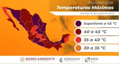 Este viernes, en México habrá temperaturas de hasta 45 grados Celsius
