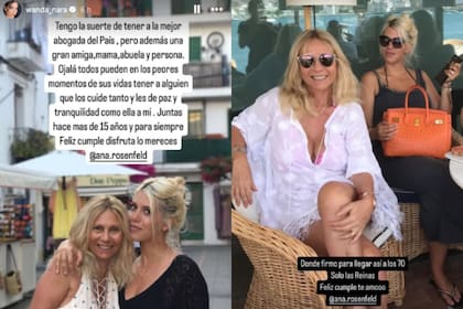 Este viernes Wanda Nara saludó a Ana Rosenfeld por su cumpleaños (Foto: Instagram @wanda_nara)
