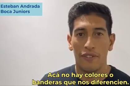Esteban Andrada, arquero de Boca, pide por la unidad de todos los hinchas para ayudar a quienes ayudan a los más vulnerables.