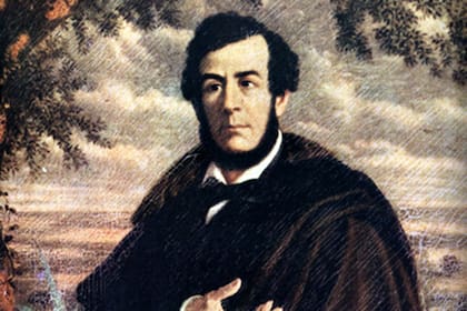 Esteban Echeverría en una pintura de Ernest Charton