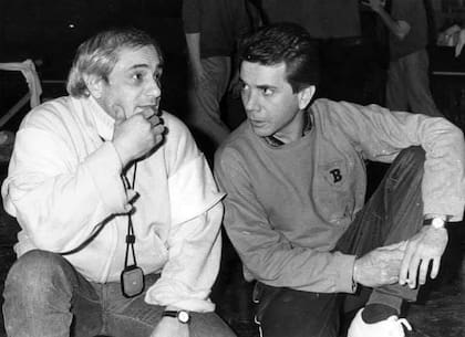 Esteban Mellino con Juan Alberto Badía en los años 80
