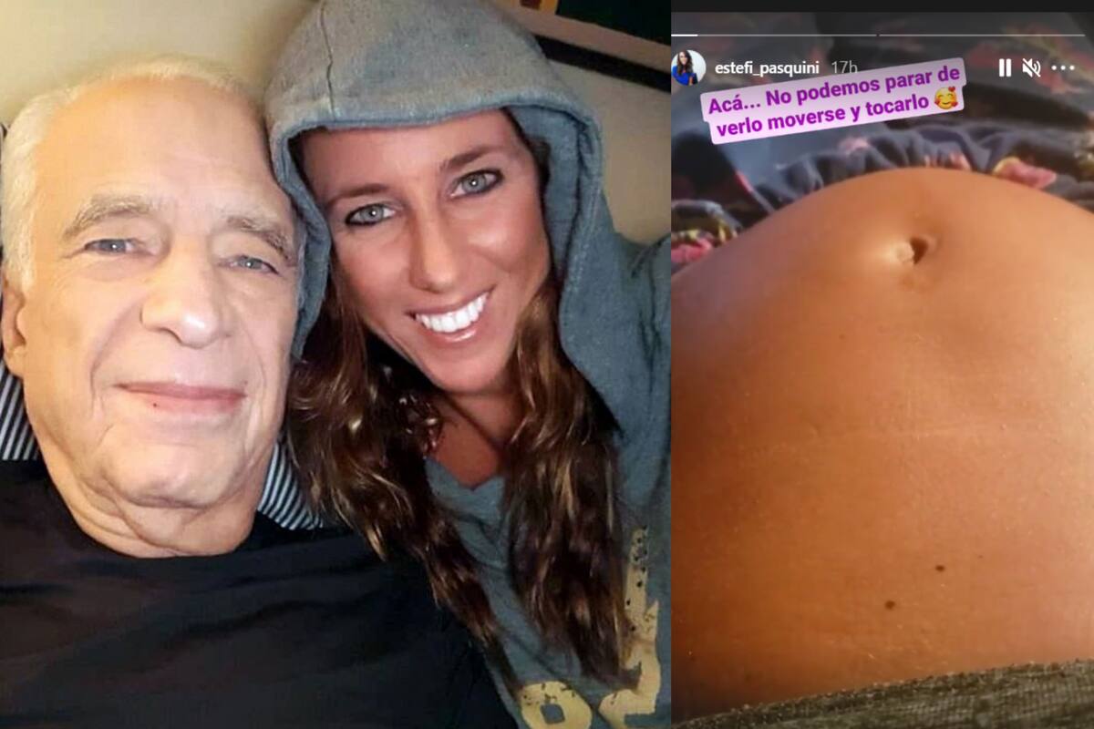 Estefanía Pasquini compartió un emocionante video en su cuenta de Instagram mientras su bebé le da un par de pataditas a la panza