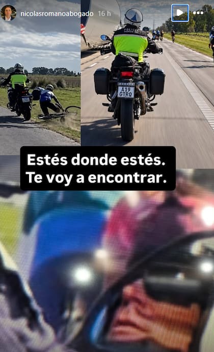 "Estés donde estés, te voy a encontrar", le advirtió el abogado de la víctima al policía en una publicación de Instagram