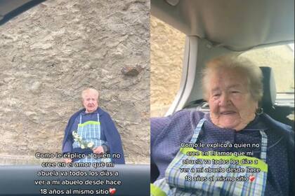 Esther le lleva flores a su esposo que falleció hace 18 años