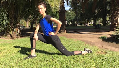 Estocada con estiramiento de la pierna posterior
