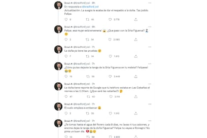 Estos fueron los tweets con los que el hombre actualizó toda la historia del aeropuerto