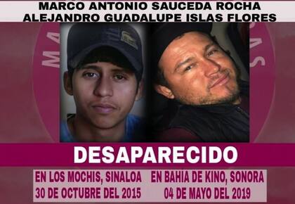 Estos son, Alejandro (21) y Marco Antonio (31) , los hijos de Cecilia Flores Armenta que aun permanecen desaparecidos