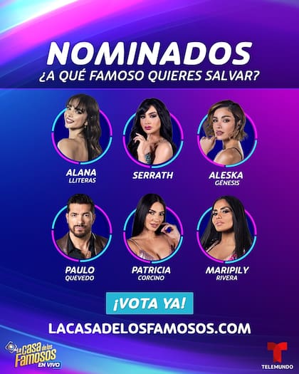 Estos son los 6 nominados de La casa de los famosos