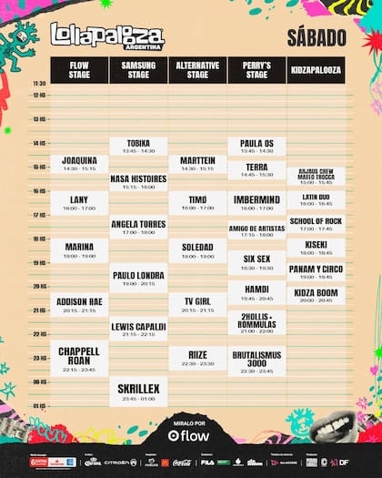 Estos son los artistas del sábado 14 de marzo