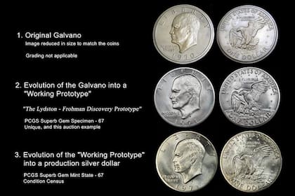 Estos son los diseños de los tres prototipos que dieron lugar al último dólar de plata