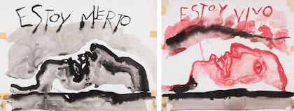 "Estoy muerto" (1993), "Estoy vivo" (1993), de Clorindo Testa