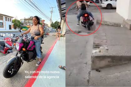 Estrenó la moto y la destrozó (Foto: TikTok: Mariali Hernández)