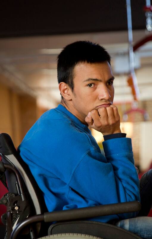 Estudiante con paralisis cerebral