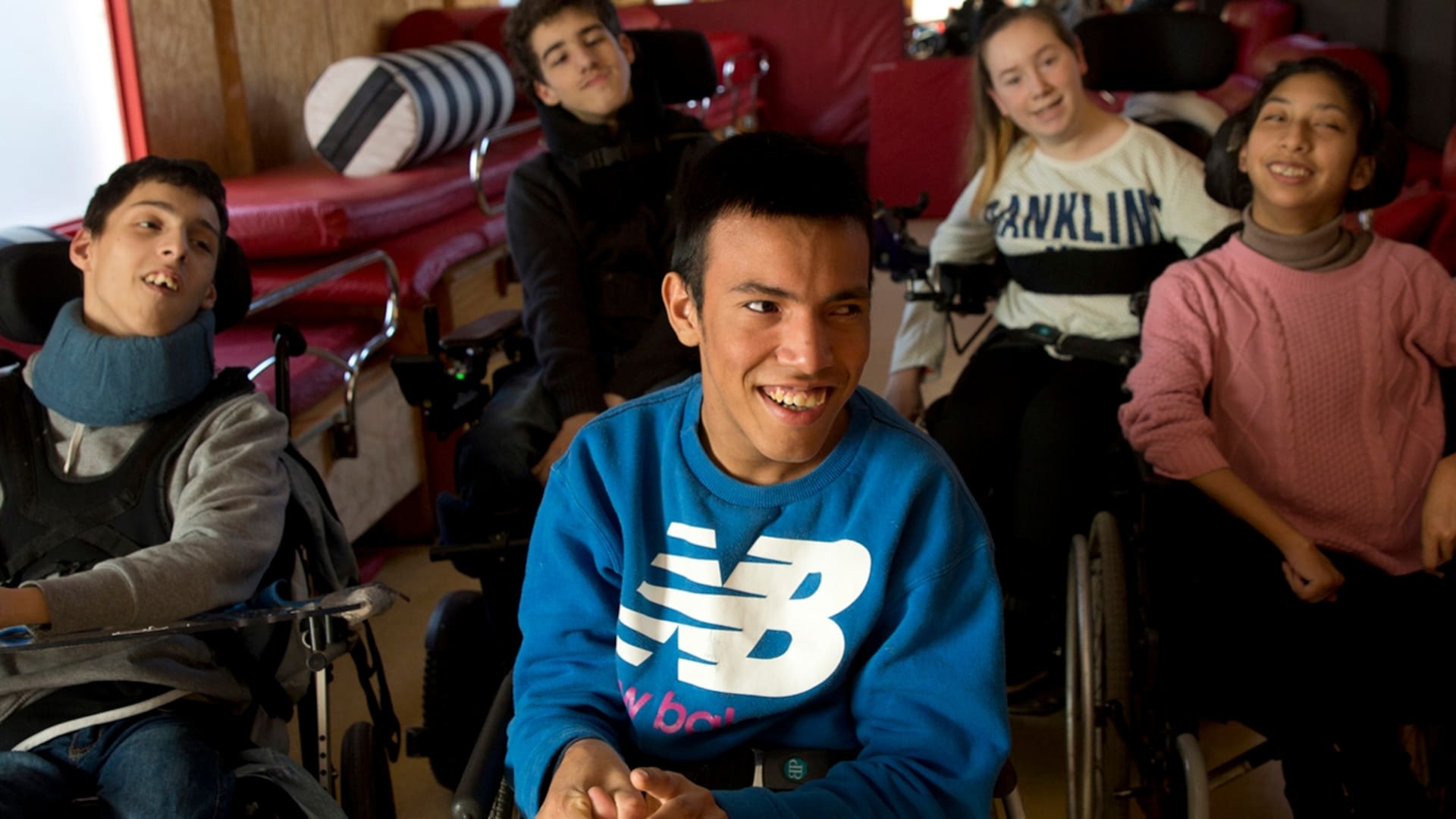 Estudiante con paralisis cerebral