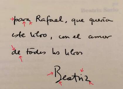 Estudio caligráfico realizado en la causa por la sucesión de Beatriz Sarlo