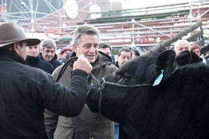 Etchevehere recibió ayer a "Don Pablo", el primer toro que entró en la Rural
