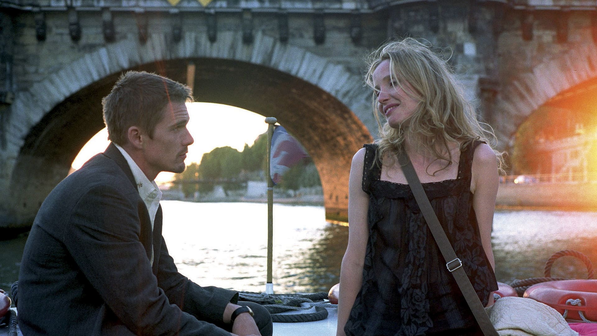 Ethan Hawke y Julie Delpy en Antes del atardecer de Richard Linklater
