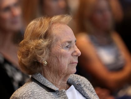 Ethel Kennedy en un acto, en Boston