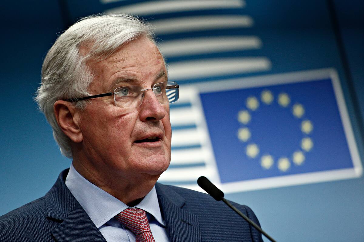 EU Chief Negotiator for the United Kingdom Exiting the EU Michel Barnier gives a Press conference at the end of European general affairs council on Article 50 in Brussels, Belgium on Jan. 29, 2018.