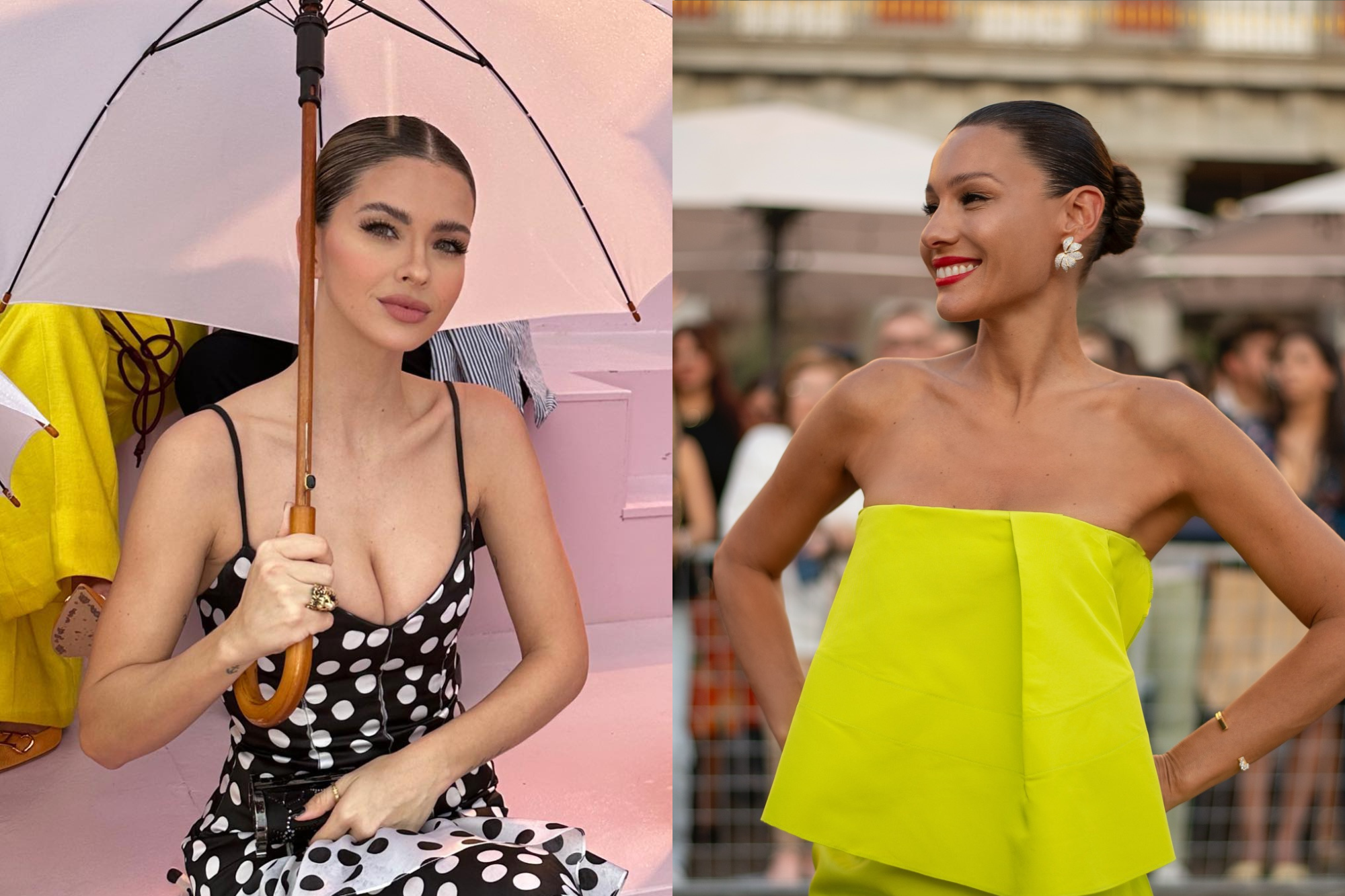 Eugenia Suárez fue embajadora de Carolina Herrera, marca que ahora representa Pampita (Foto: Instagram @sangrejaponesa / @pampitaoficial)