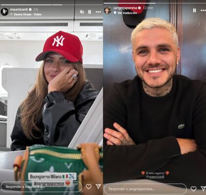 Eugenia Suárez y Mauro Icardi llegaron a Milán (Foto: Instagram @sangrejaponesa / @mauroicardi)
