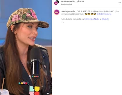 Eva De Dominici se sinceró sobre sus deseos de trabajar con James Gunn (Foto: Captura Instagram/@luzutv)