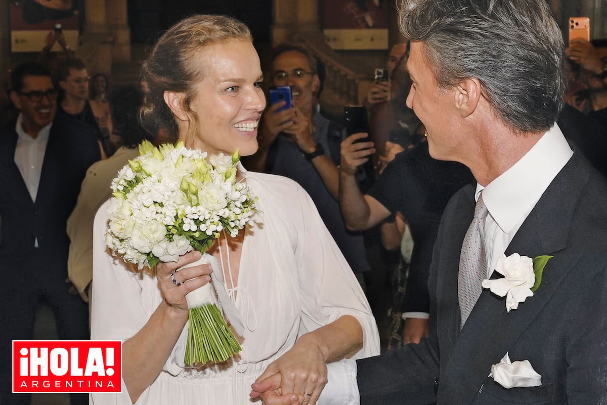 Eva Herzigova (53) y Giorgio Marsiaj (49) el día de su casamiento, tras 25 años juntos