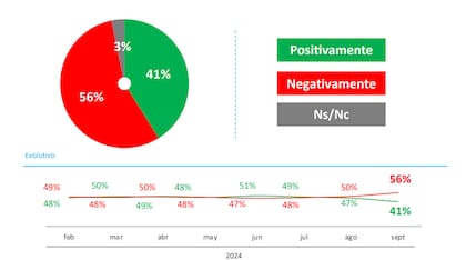Evaluación de la gestión presidencial, según la consultora Opina Argentina