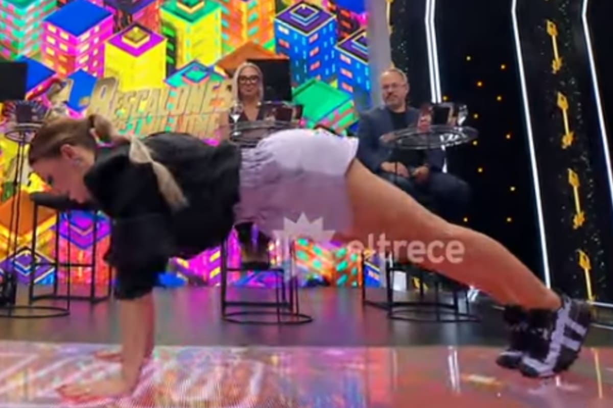 Evangelina Anderson se lució en Los 8 escalones y sorprendió a todos con su destreza física (Foto: Captura eltrece)