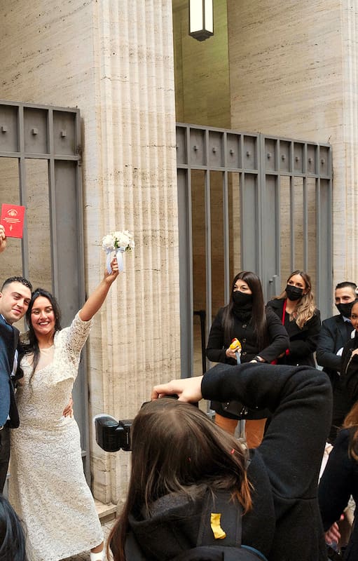 Evelin Alanis Páez y Cristian Díaz se casaron el lunes pasado en el Registro Civil de la calle Uruguay