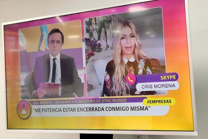 Cris Morena charló con José Del Rio, vía Skype, durante el encuentro organizado por LA NACION