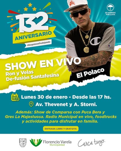 Evento por el 132° aniversario de Florencio Varela