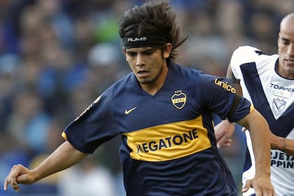 Ever Banega, en su primera etapa en Boca, en su juventud