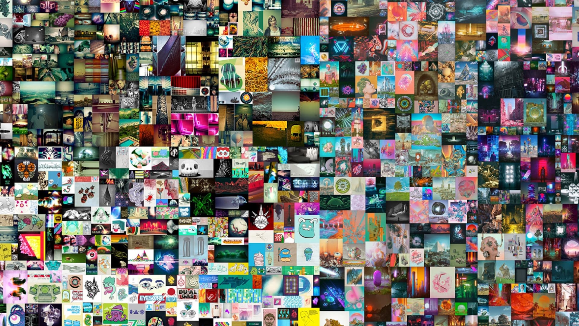 Everydays: the first 5000 days se titula el collage inmaterial creado a diario desde 2007 por el diseñador estadounidense Mike Winkelmann