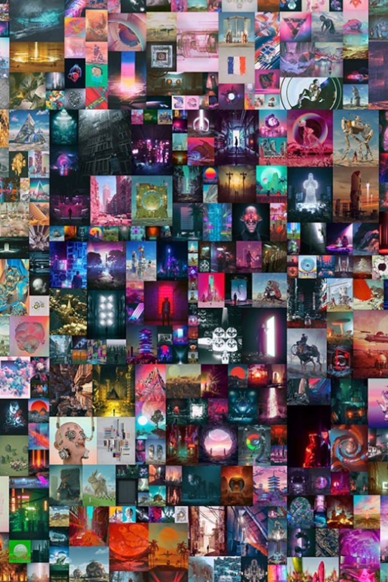 Everydays: the first 5000 days se titula el collage inmaterial creado a diario desde 2007 por el diseñador estadounidense Mike Winkelmann