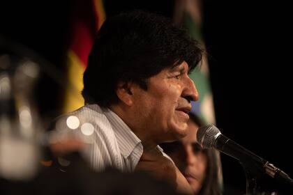 Evo dio una conferencia de prensa, anteayes, en Buenos Aires