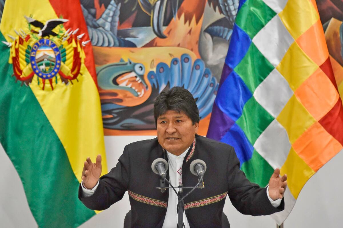 Evo Morales durante la conferencia de prensa que brindó esta mañana
