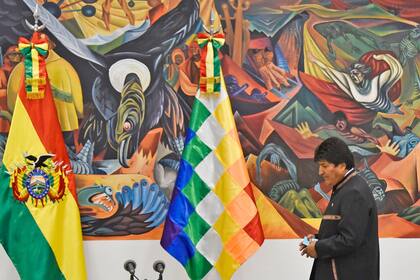 Evo Morales durante la conferencia de prensa que brindó esta mañana
