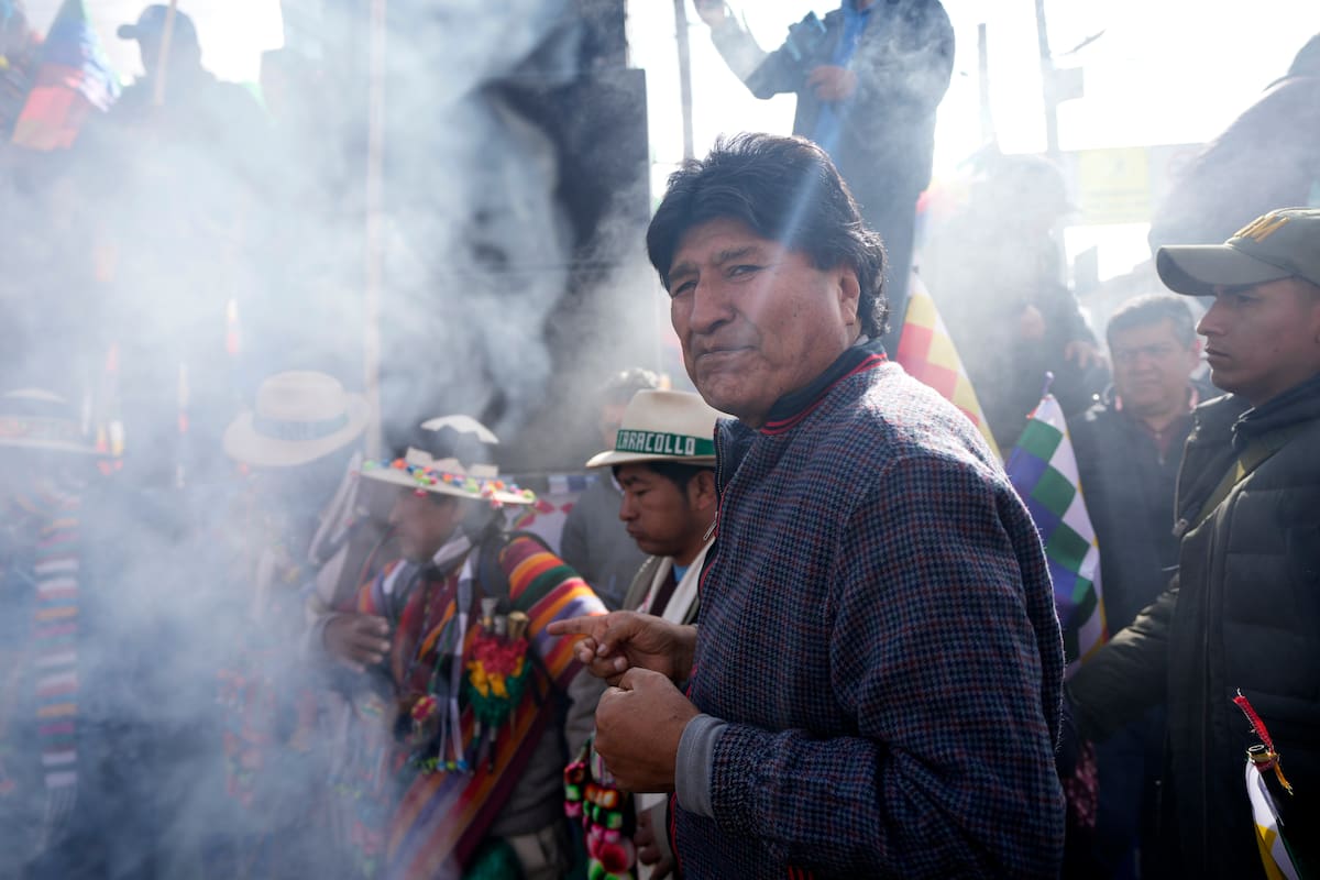 Evo Morales, durante una marcha hacia La Paz