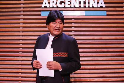 Evo Morales en conferencia de prensa