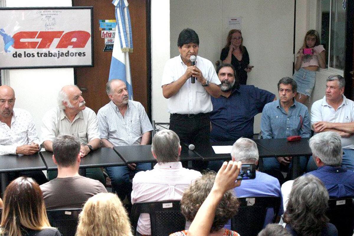 Evo Morales visitó la CTA