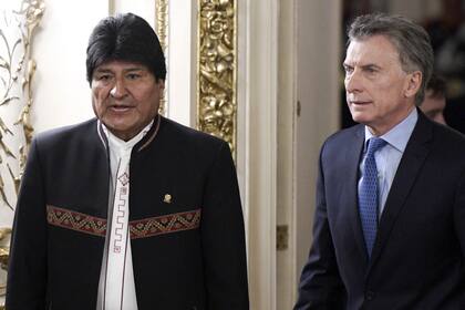 Evo Morales y Mauricio Macri, ayer, en la Casa Rosada
