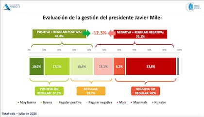 Evolución de la gestión del presidente Javier Milei