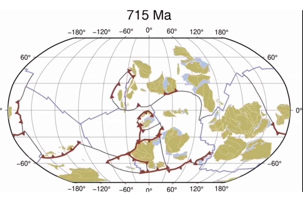 Evolución de la tectónica de placas desde hace mil millones de años hasta el presente