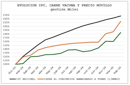 Evolución del Ipcva, el precio de la carne y el novillo