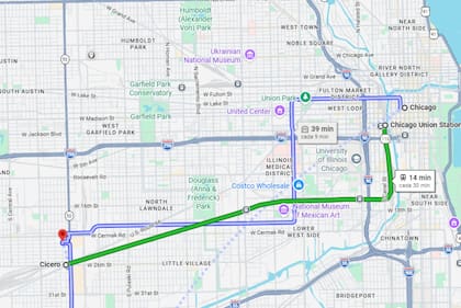 Existen diversas opciones de transporte para llegar a Chicago desde Cicero