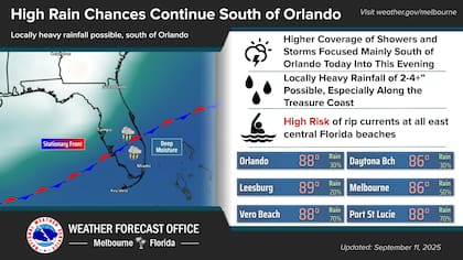 Existen riesgo de inundaciones en Orlando