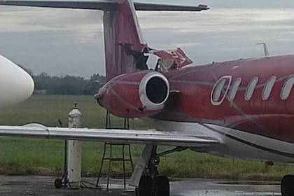 Explotó un avión sanitario en el aeropuerto de San Fernando, no hubo heridos